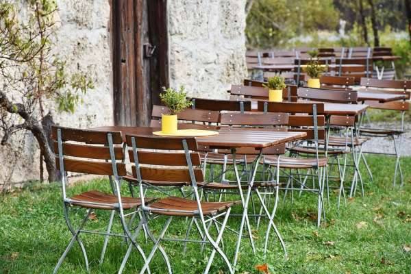 Outdoor catering setup for a function